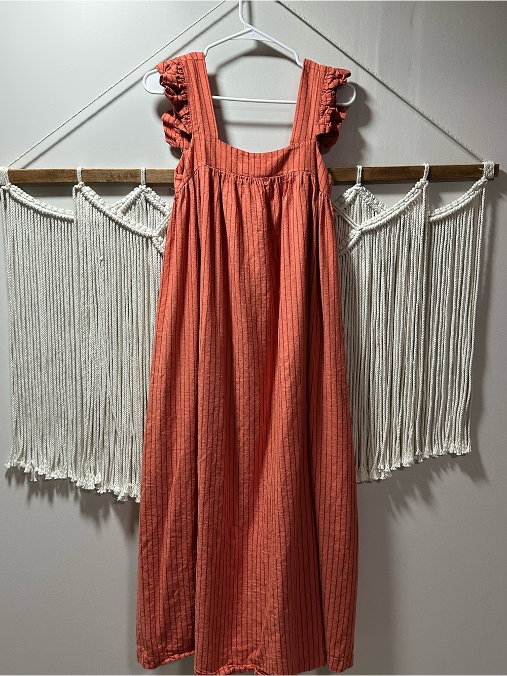 a new day Coral-Red Ruffled Strap Maxi Dress